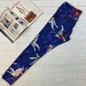 Fabletics Leggings 7/8 Floral purple pattern pants
